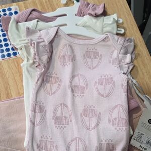 Carter's Pink and White Bodysuits